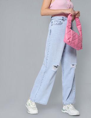 high rise wide leg jeans