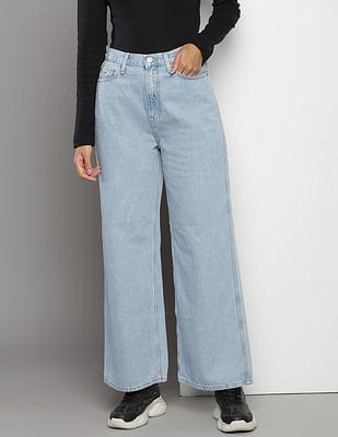 high rise wide leg jeans