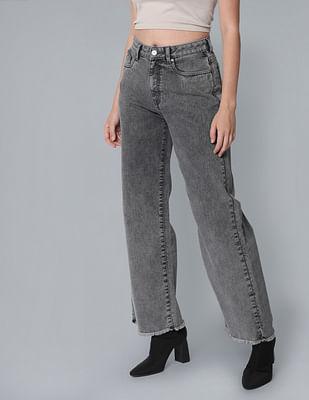 high rise wide leg jeans