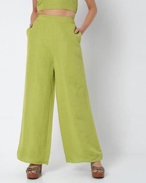 high-rise wide-leg pants