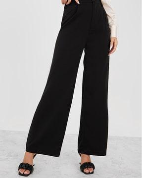 high-rise wide-leg pants