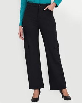 high-rise wide leg pants