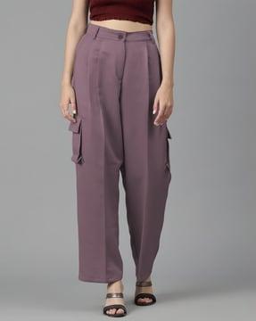 high-rise wide leg trousers