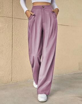 high-rise wide leg trousers