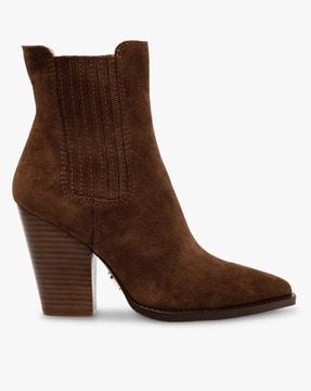 high roller suede ankle-length boots