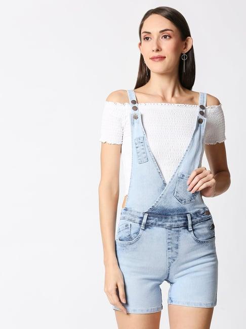 high star blue cotton dungarees