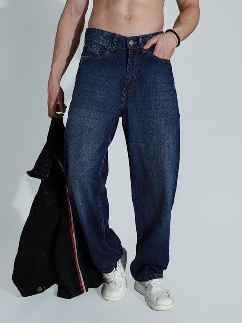 high star blue cotton flare fit jeans