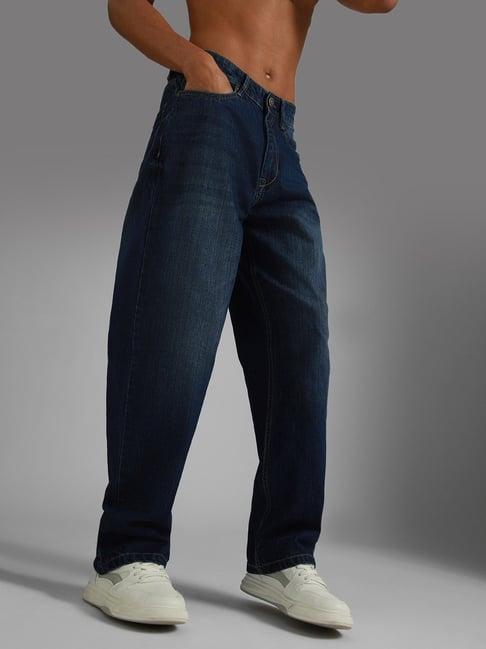 high star blue cotton flare fit jeans