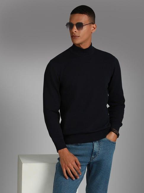 high star blue cotton regular fit sweater