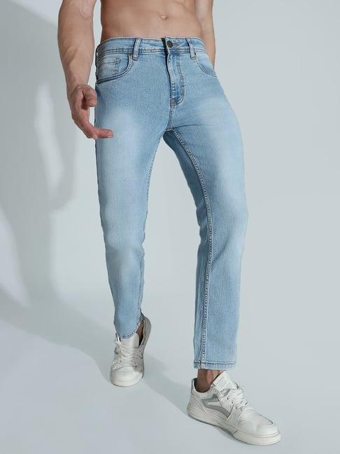 high star blue cotton slim fit jeans