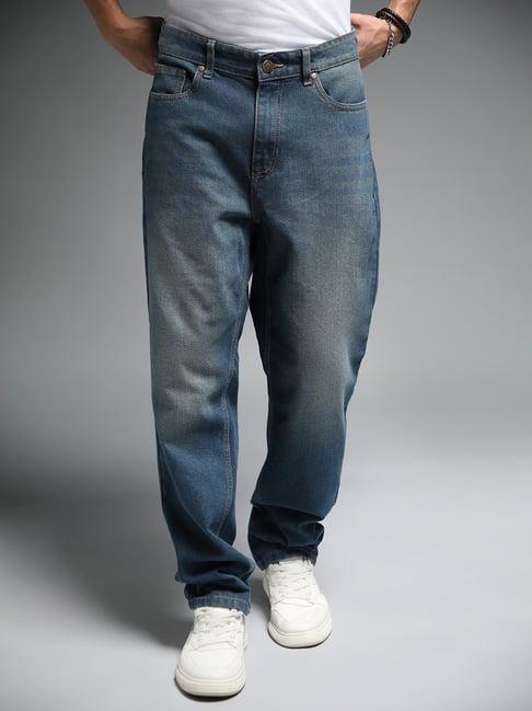 high star blue cotton straight fit jeans