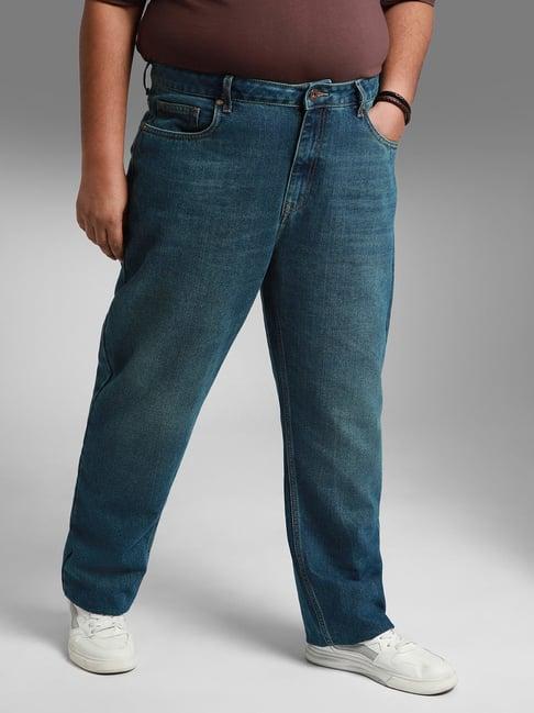 high star blue cotton straight fit jeans