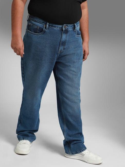 high star blue cotton straight fit jeans