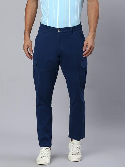 high star blue regular fit cargo trousers