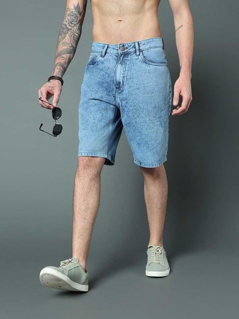 high star blue regular fit denim shorts