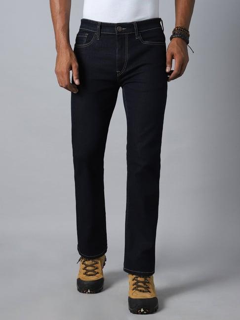 high star dark blue bootcut lightly washed jeans