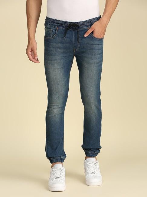 high star dusty blue jogger fit lightly washed jeans