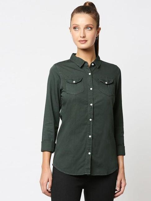 high star green regular fit shirt