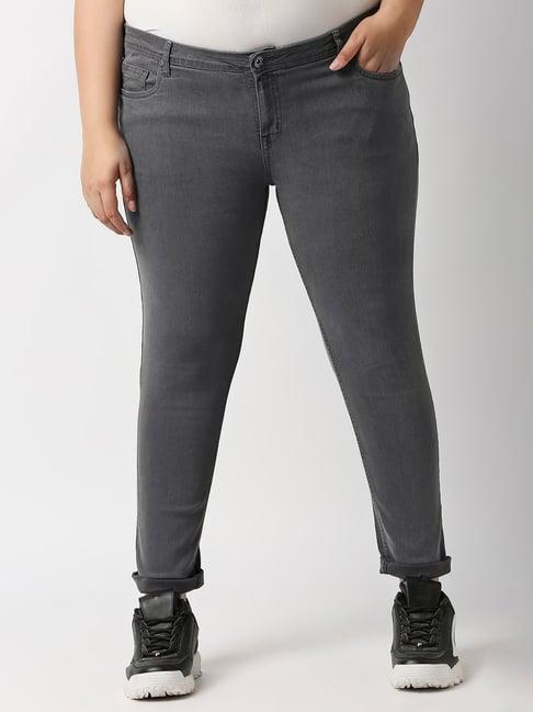 high star grey slim fit mid rise lightly washed jeans