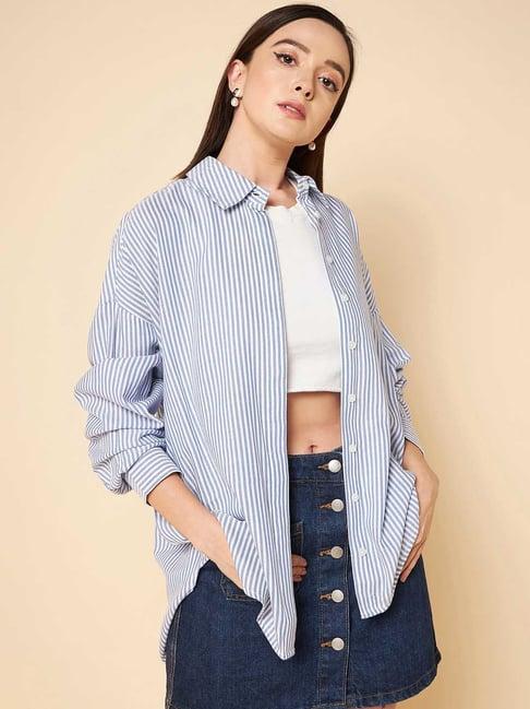 high star grey striped oversized shirt