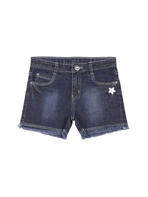 high star kids blue solid shorts