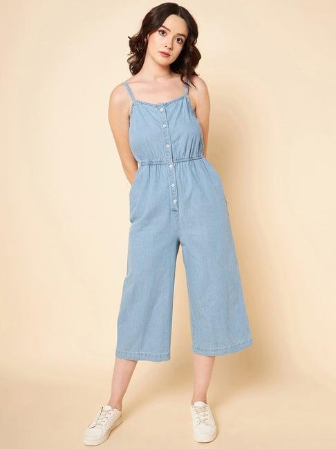 high star light blue denim jumpsuit