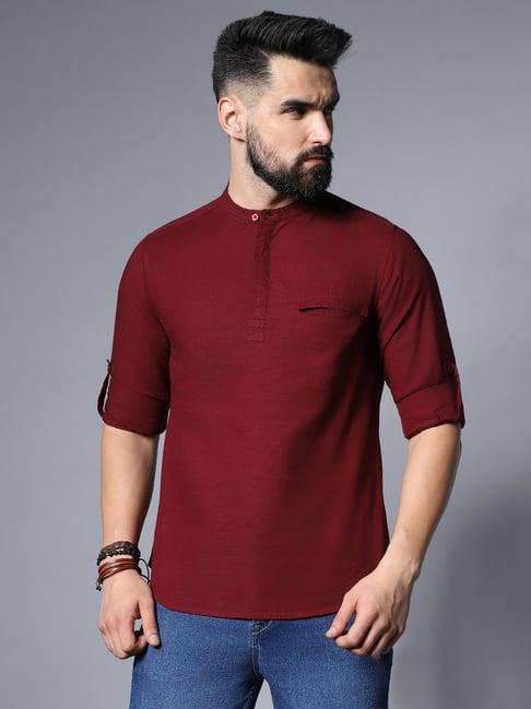 high star maroon relaxed fit t-shirt