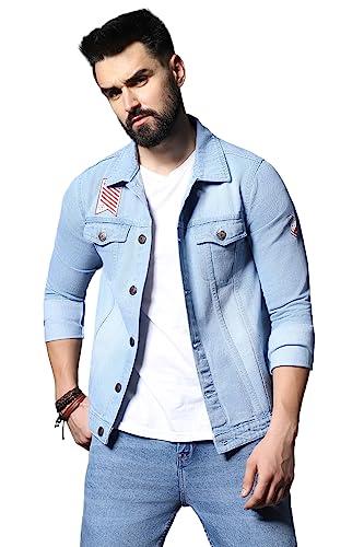 high star men's cotton (hsjktr1192_blue_s), standard length, denim jacket