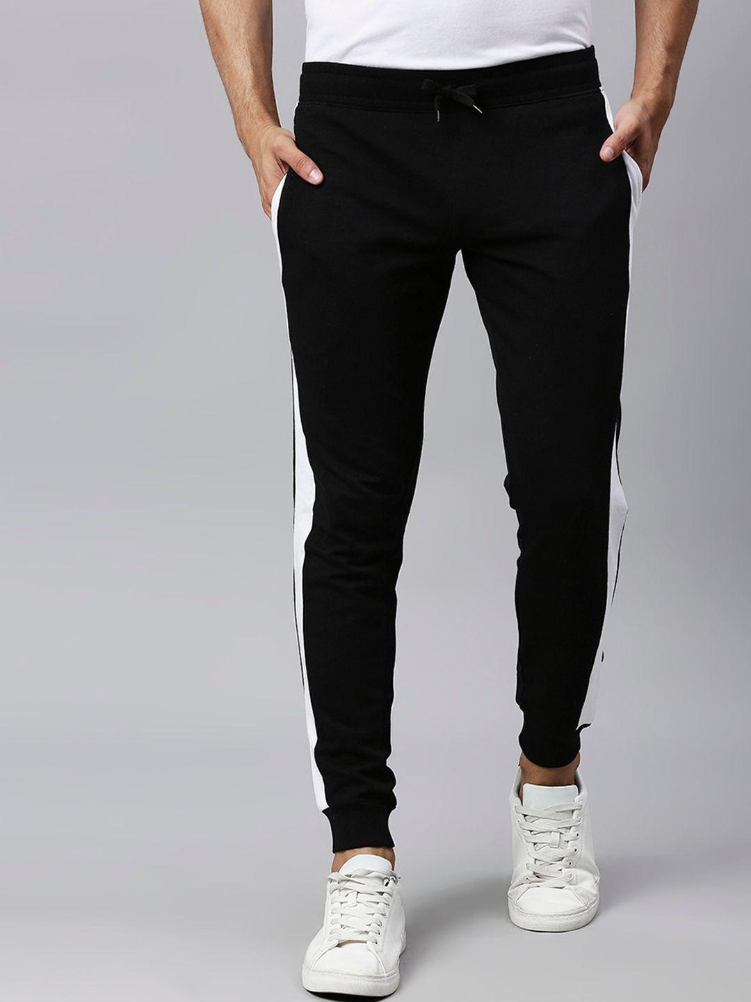 high star men black solid slim-fit joggers