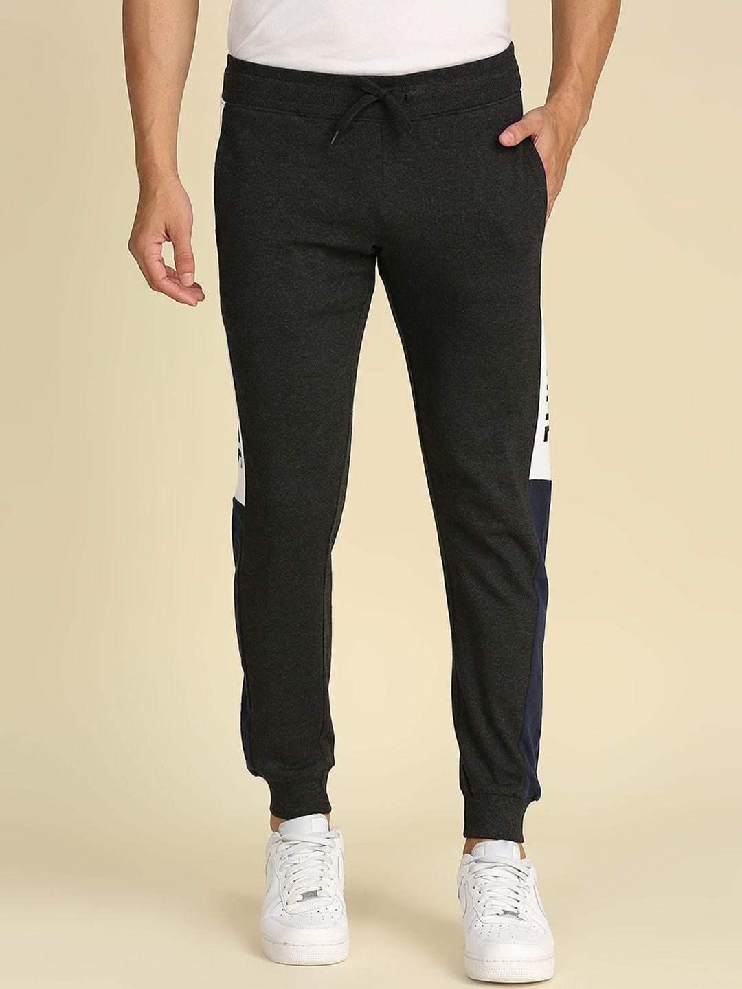 high star men charcoal solid track pants