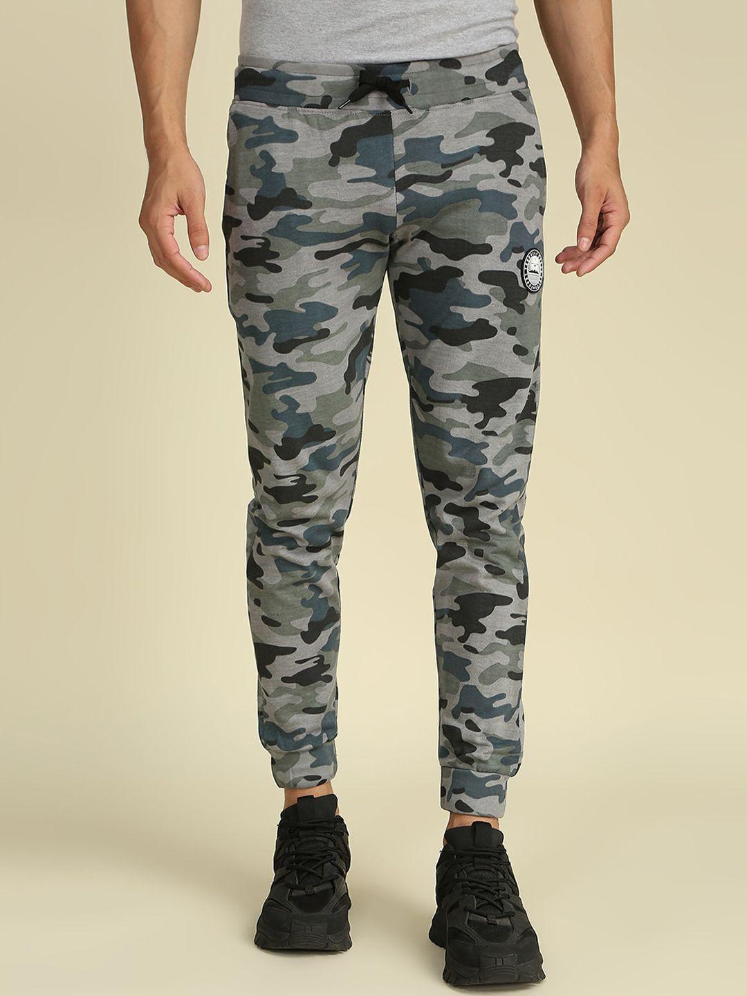 high star men grey camouflage printed track pants