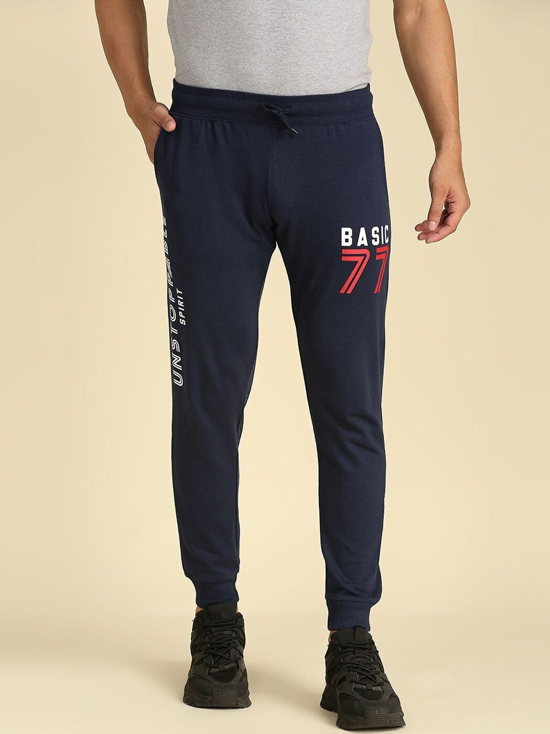 high star men navy blue solid slim-fit joggers