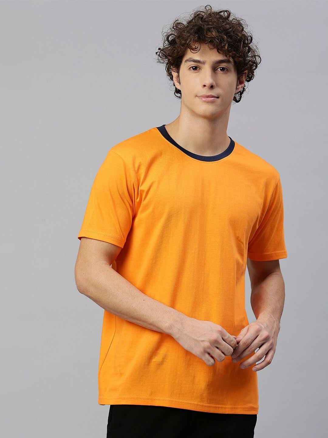high star men orange solid t-shirt