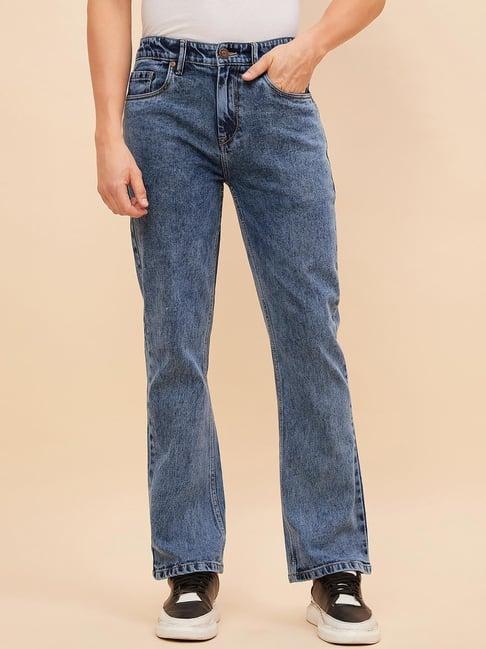 high star mid blue cotton comfort fit jeans