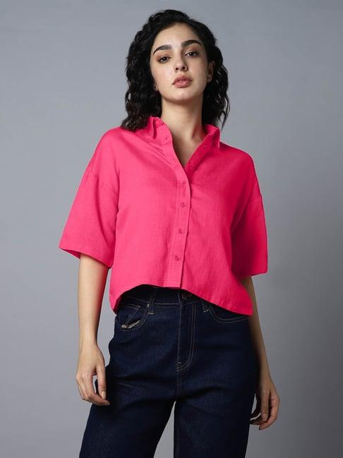 high star pink cotton shirt