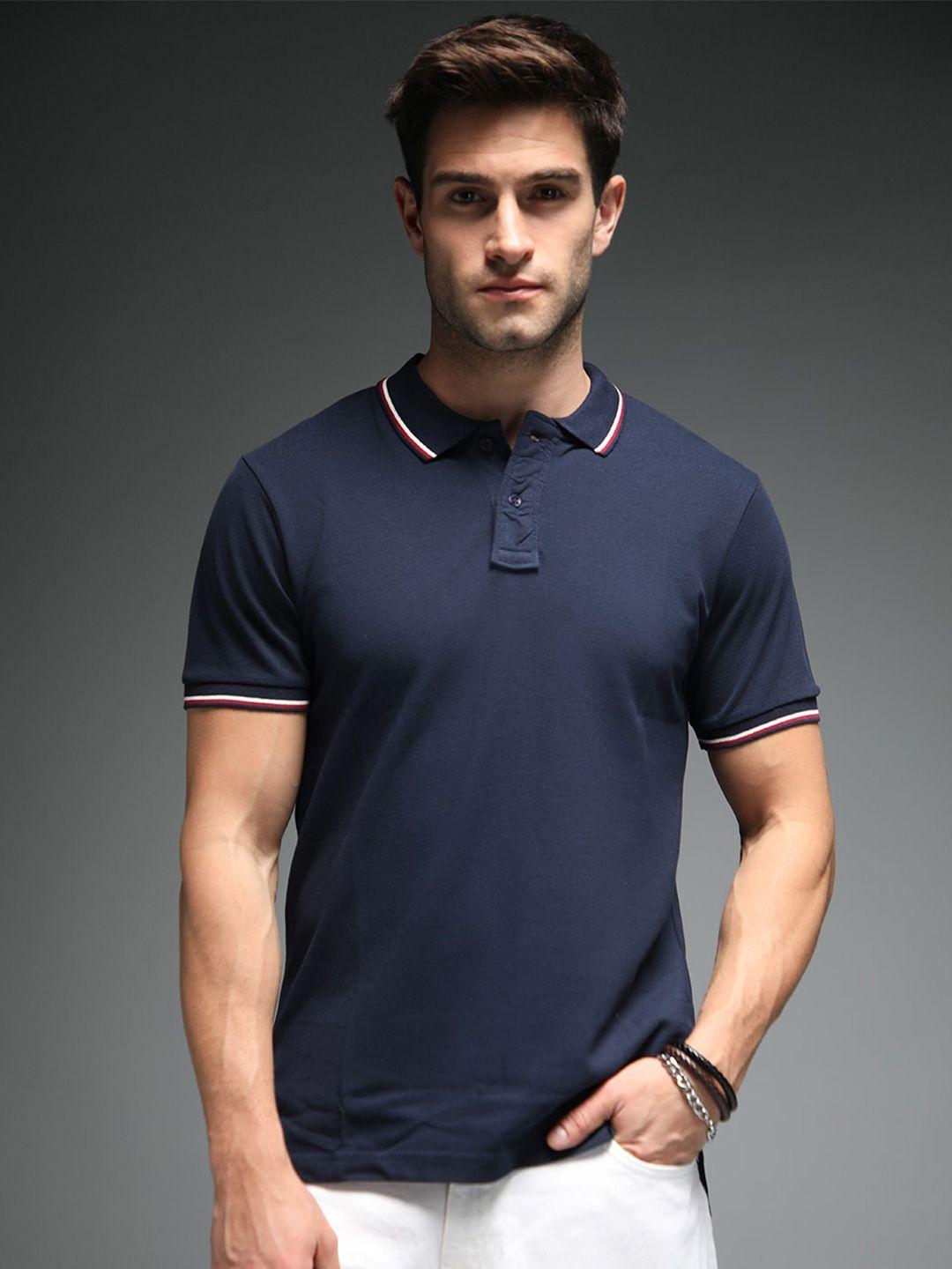 high star polo collar short sleeves cotton regular t-shirt
