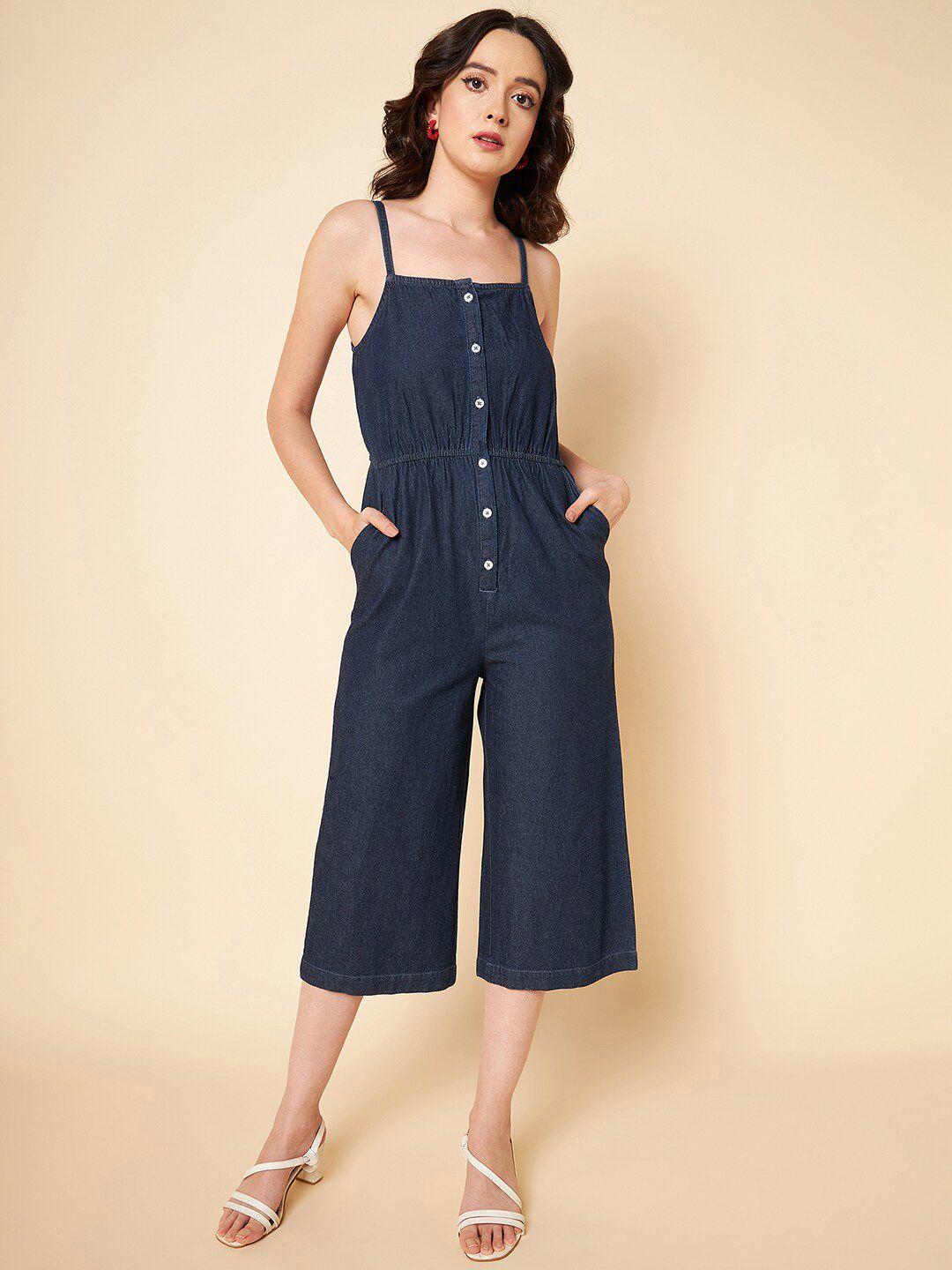 high star pure cotton sleeveless culotte jumpsuit