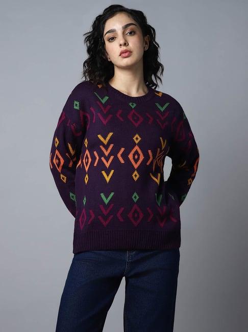 high star purple sweater