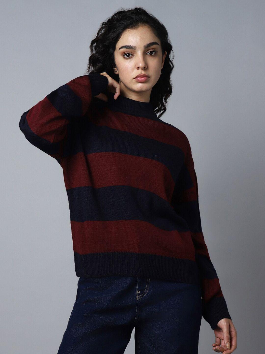 high star striped pullover sweater