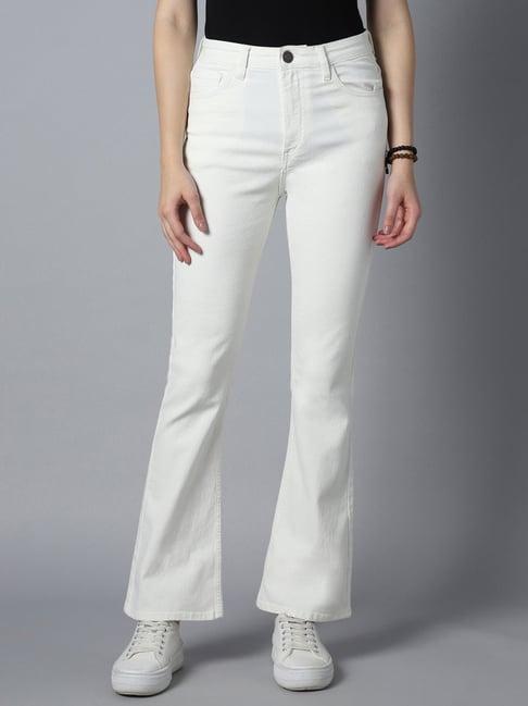 high star white cotton bootcut mid rise jeans