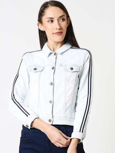 high star white striped denim jacket