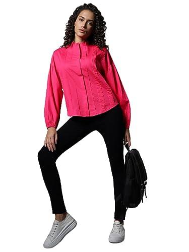 high star women's boxy fit shirts (hswshw230101_pn_pink peacock 18-2045 tcx m)