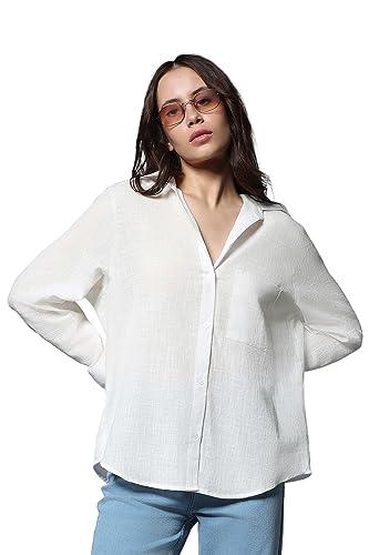 high star women's oversized fit shirt (hswshw23509_wh_white