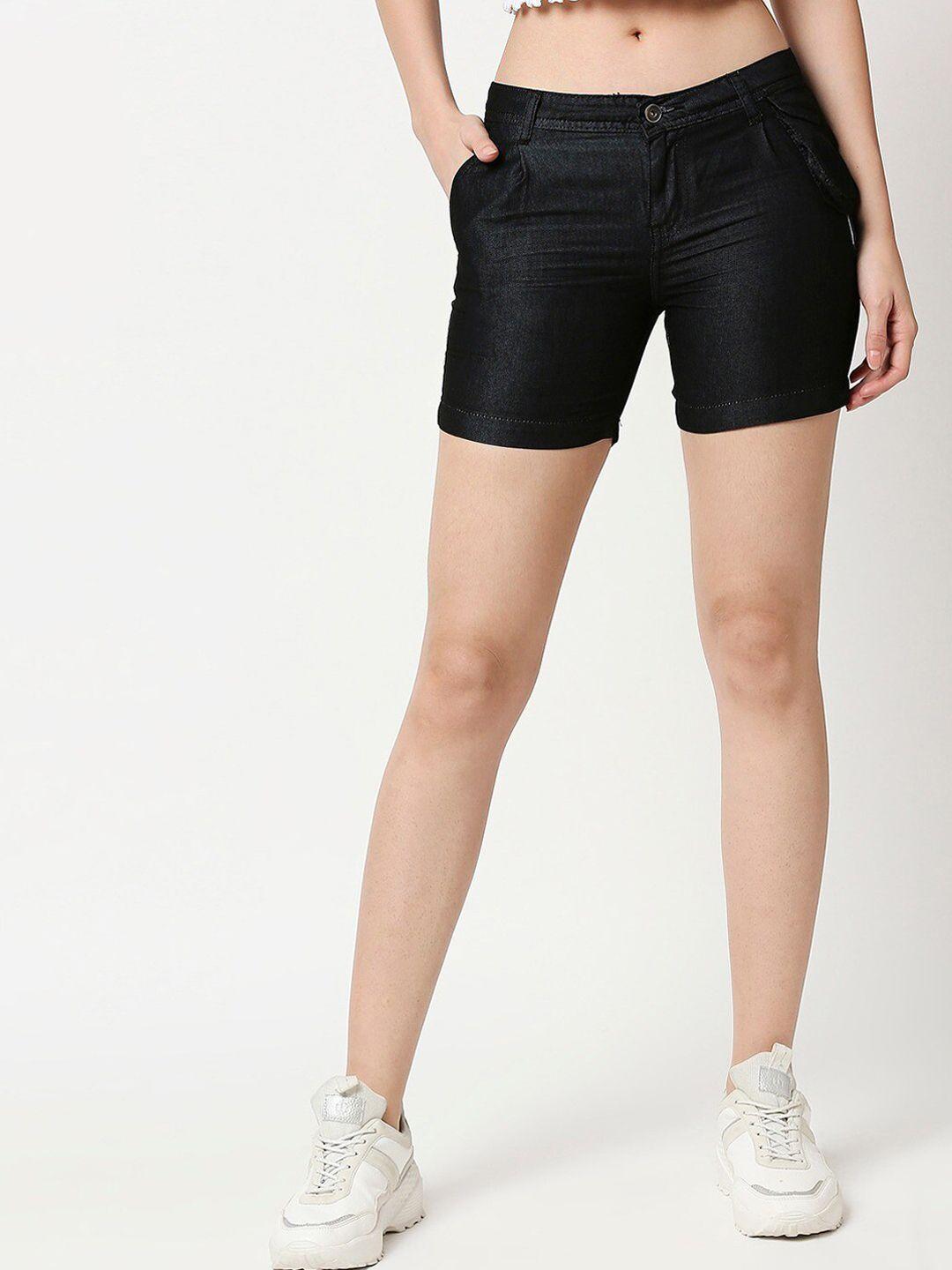 high star women high-rise denim shorts