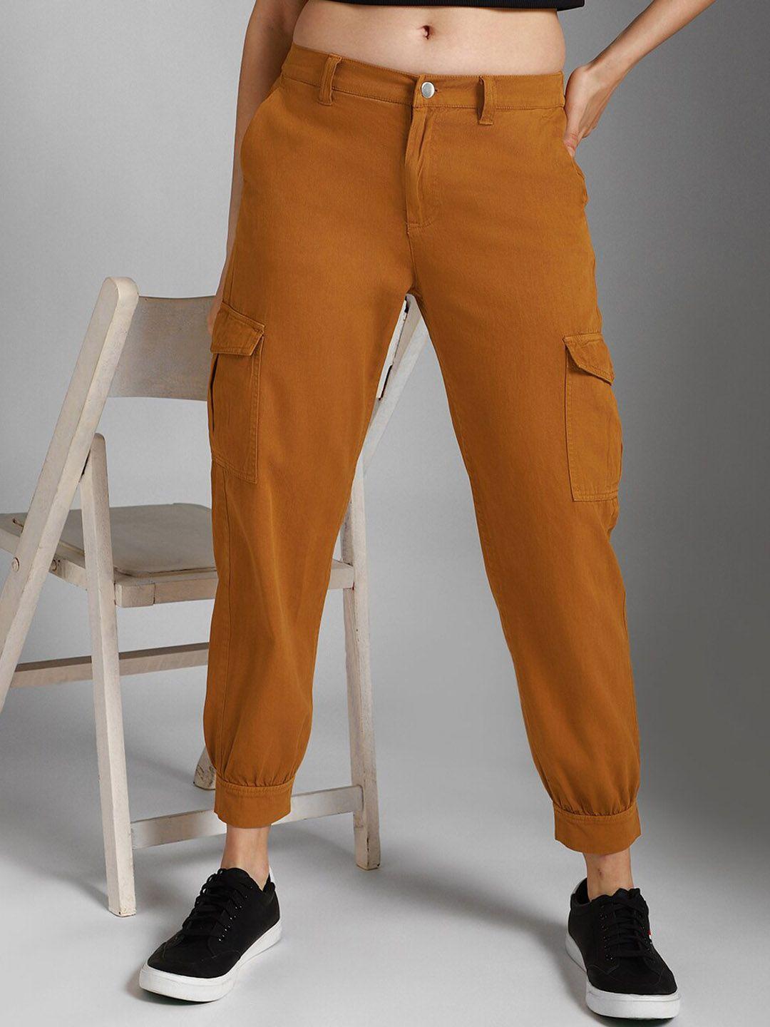 high star women mid-rise cotton joggers