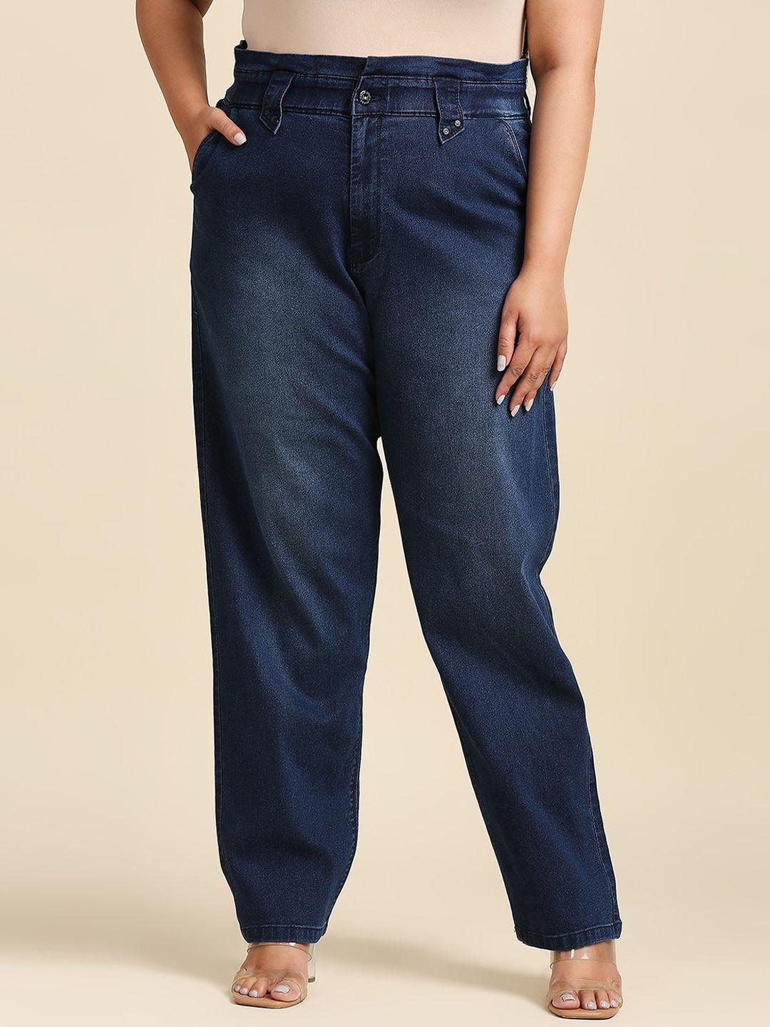 high star women plus size blue high-rise light fade stretchable jeans