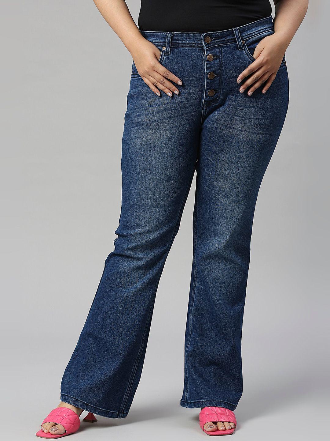 high star women plus size bootcut high-rise light fade stretchable jeans