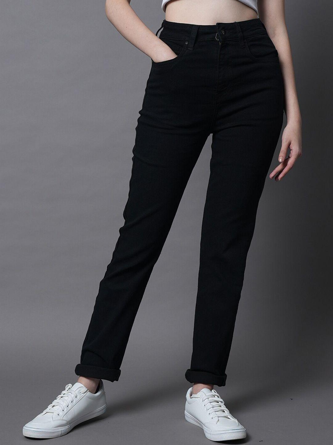 high star women straight fit high-rise clean look stretchable jeans