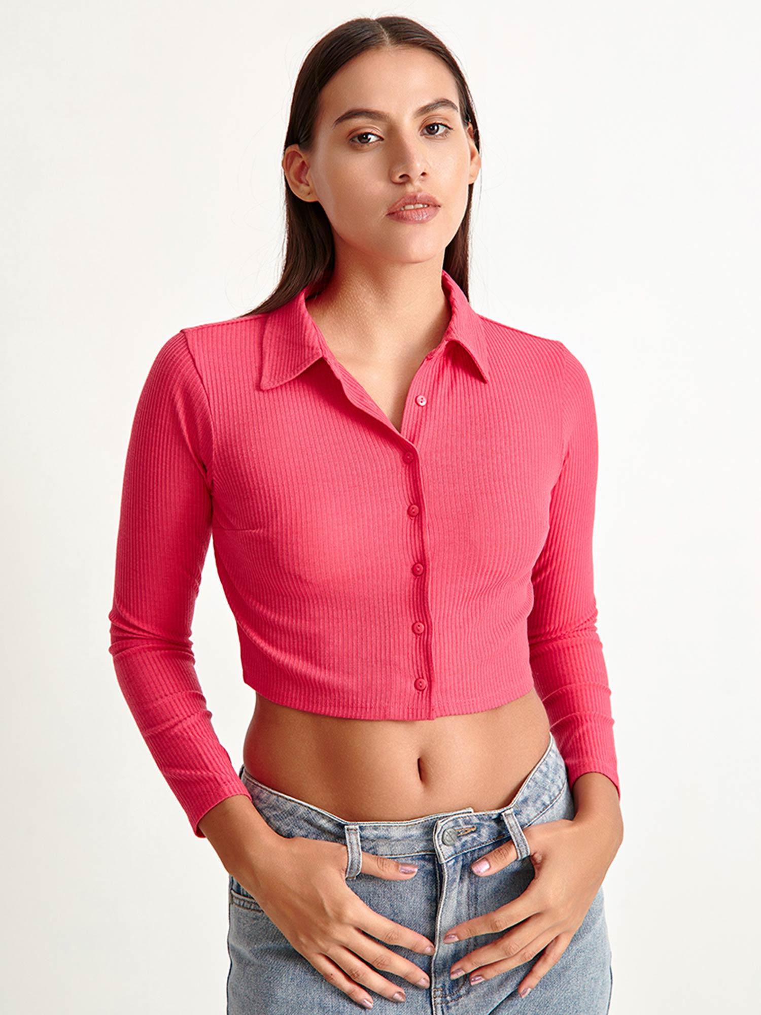 high street crop shirt