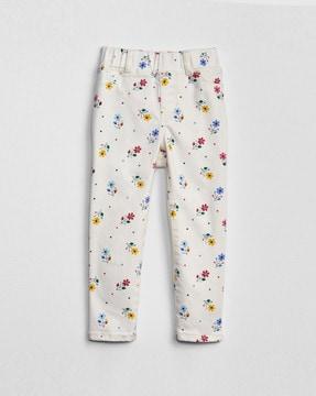 high-stretch floral print jeggings